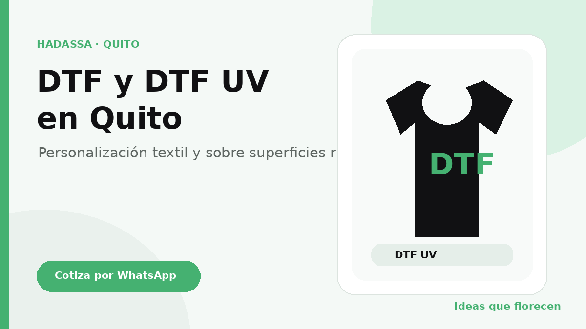 Servicio de impresión DTF y DTF UV en Quito