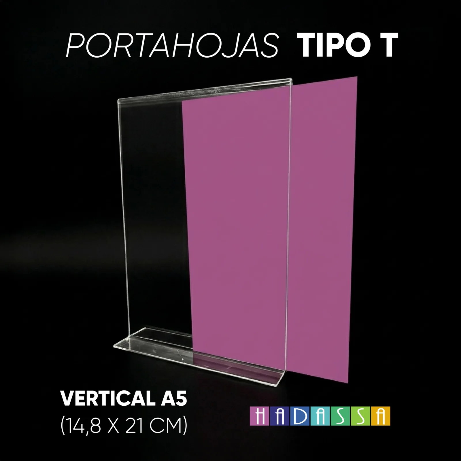 Portahojas acrílico tipo T A5
