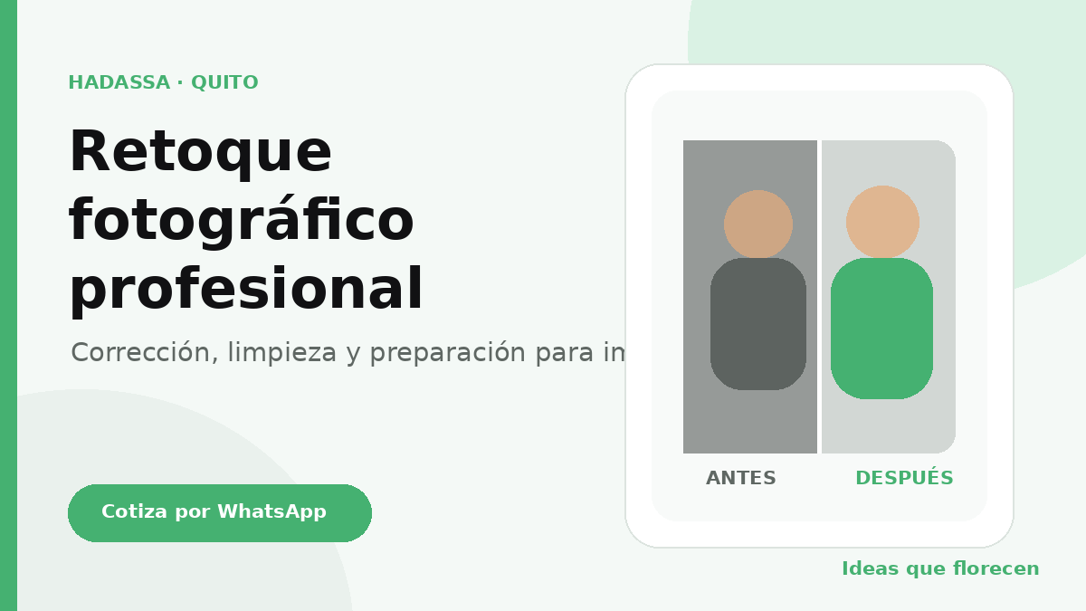 Servicio de retoque fotográfico profesional en Quito