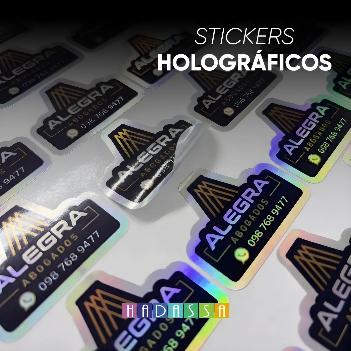 Stickers holográficos personalizados