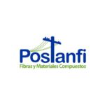 Logo de Postanfi Fibras y Materiales Compuestos, fondo blanco.