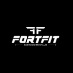 Logo de Forfit Gym, fondo negro.