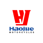 Logo de Haojue Motorcycles, fondo blanco.