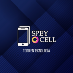 Logo de Spey Cell, fondo azul.