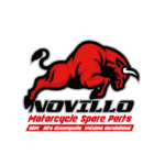 Logo de Novillo Motorcycle Spare Parts, fondo blanco.