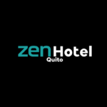 Logo de Zen Hotel Quito, fondo negro.