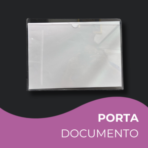 Porta documento horizontal para pared de acrílico transparente exhibiendo una hoja blanca, con fondo oscuro.