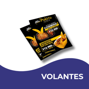 Volantes publicitarios personalizables, con fondo blanco.